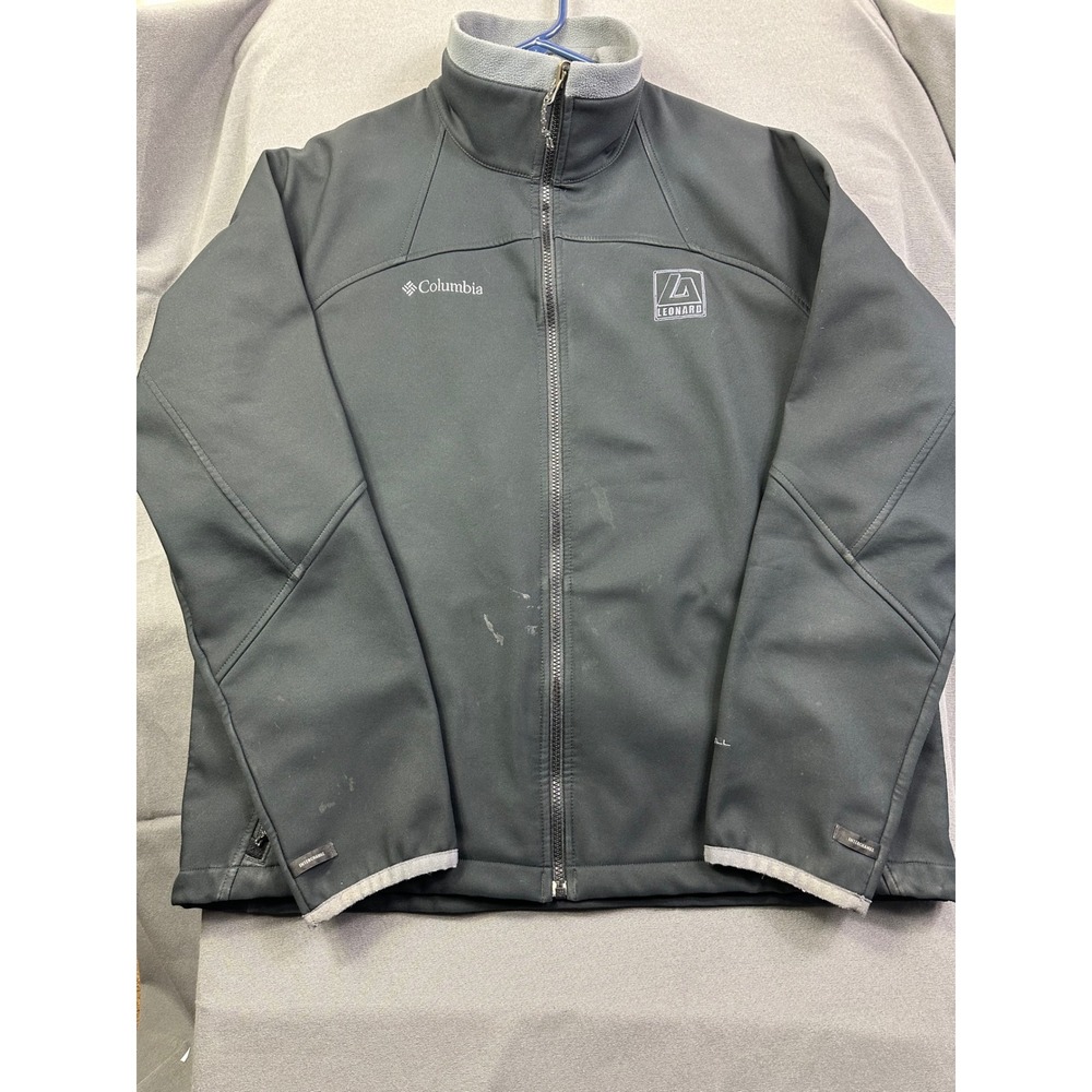 Columbia Men's Softshell Jacket Black Fleece Lined Interchange Full Zip Sz Large